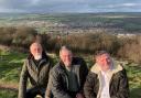 Cllrs Colin Campbell, Ryk Downes and Sandy Lay at Otley Chevin