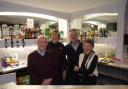 L-R: Mike Elsmore, Samantha Hill (Playhouse President), Jonty Hawkes (Bar Director) and Nourie Elsmore behind the Playhouse bar