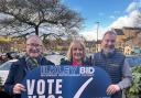 Ilkley BID Chair Ian White, BID Manager Helen Rhodes and BID board member Paul Craggs from The Ilkley Shoe Company are encouraging levy-payers to vote 'Yes' for a second term