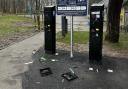 The damage to parking machines at Swinsty Reservoir. Taken by Tom Featherstone early on Saturday, March 2, 2024