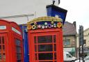 Crochet experts have given the Otley Market Place phone box a make-over to advertise this year’s Green Fair at Otley Courthouse