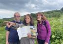 Friends of Ilkley Moor project officer Tracy Gray leads the walk on Saturday