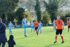 Otley (orange) faced off with Rothwell Juniors FC (blue) at the weekend. Pic by: George Duncan