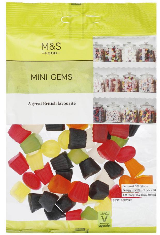 Ilkley Gazette: Undated handout photo issued by Marks and Spencer of a packet of Mini Gems. Marks and Spencer has changed the name of its popular Midget Gems sweet to avoid offending people with dwarfism rebranding its version of the confectionery as Mini Gems following a campaign by a disability academic. 