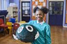 Buddy the speech bubble is the NSPCC mascot. Pic: Tom Hull