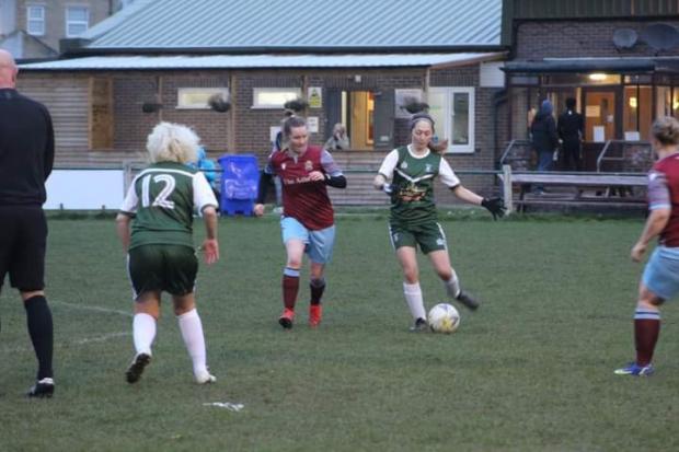 Action from Tuesday night’s Field Ladies v. Farsley Junior Ladies Dev fixture. (Picture by Carys Crow)