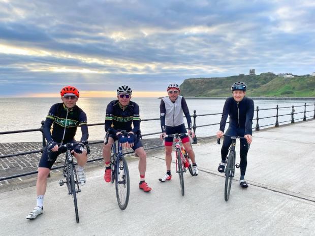 Ilkley Gazette: The cyclists at the North Yorkshire coast