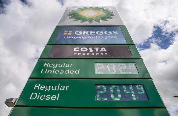 Ilkley Gazette: Petrol prices at Wetherby Services on June 8, 2022 (PA)