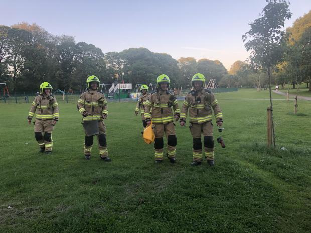 Ilkley Gazette: Ilkley firefighters attend the bin fire