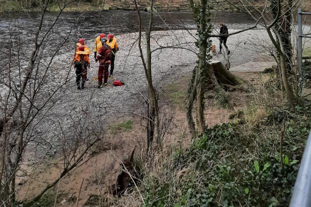 Firefighters training in the River Wharfe in Ilkley this week