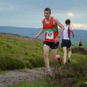 Dan Dry powers to a convincing win at the Lothersdale Fell Race (photo courtesy of Dave Woodhead)