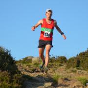 Nathan Edmondson powers to victory at the Beamsley Beacon Fell Race (photo courtesy of Dave Woodhead)