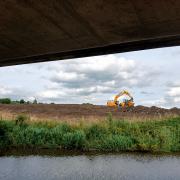 Work is underway on the new £1.75m equestrian centre at Craven College. Picture taken from under bypass flyover