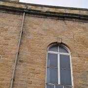 A bowing and cracked wall on the former Otley Civic Centre