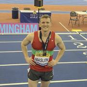 Harry Maslen pictured at the UK Athletics Indoor Championships in Birmingham