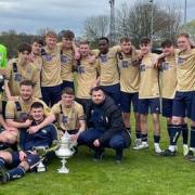Ilkley Town AFC Reserves celebrating their Wharfedale District Cup victory