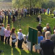 The local community in Fewston gathered for the reburial Image: University of York