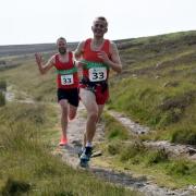 Nick Helliwell and Gavin Lamb on leg 2 of the Bradford Millenium Way relay. Photo credit: Dave Woodhead