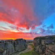 An amazing sky over the Cow and Calf, Ilkley by Yousef Walker