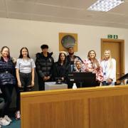 Pupils who took part in mock trials at Braford Tribunal Hearing Centre
