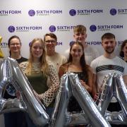 The Sixth Form at Horsforth  students celebrate their exam results