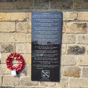The memorial plaque at Yarnbury RFC in memory of former members who died in World War I