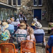 Crowds watch Otley Players at the Heritage Open day at Otley Courthouse