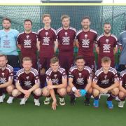 Ben Rhydding Men's current 1st team squad with Manager (left), Warwick Smither and new Coach (David Birch).