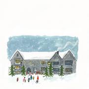 Festive artwork by Nicky Dyson to publicise Christmas  events at Ilkley Manor House