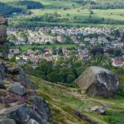 View of Ilkley from Cow and Calf rocks