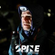 Ritchie Williamson at the end of the Montane Winter Spine event. Photo credit:  Montane Winter Spine Races