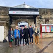 Stephen Morgan MP (second right) with John Grogan and representatives of Friends of Ilkley Rail Station and Northern Trains