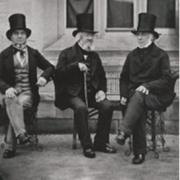 Victorian gentlemen outside Micklefield House