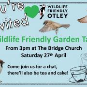 Wildlife Friendly Otley are holding a spring social event on Saturday 27th April at the Bridge Church Hall at 3pm