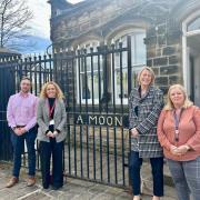 Rod Brown (Managing Director at Abraham Moon & Sons), Katie White, Councillor Sonia Leighton and Claire Burns (People Director at Abraham Moon & Sons)
