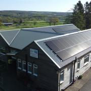 The solar panels at The Ben Rhydding (De Mohicanen) Scout and Guide Group's headquarters