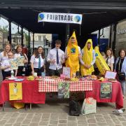 Prince Henry’s Grammar School take over the Buttercross stall in Otley, to promote Fairtrade products