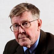 Alan Bennett and (right) the audiobook cover of his latest work: Six Poets