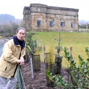 Ilkley Rotary Club member Philip Chinque approves of the work carried out at the former pumping station on the edge of Ilkley Moor.