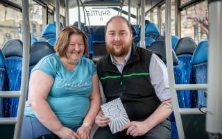 Transdev bus driver Mark Adams and Jan Greenwood meet up after the incident