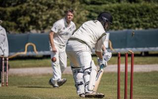 Haworth's Damian Rowell takes the wicket of Haworth Road Meths' Tom Kaznowski in a Craven League Division One game last season.