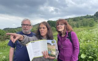 Friends of Ilkley Moor project officer Tracy Gray leads the walk on Saturday